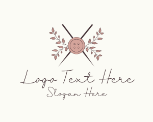 Button - Rustic Button Needles Sewing logo design