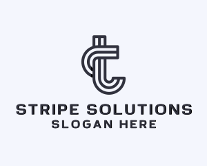 Stripe - Stripes Creative Agency Letter T logo design