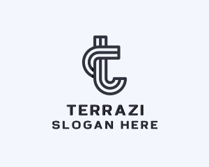 Stripes Creative Agency Letter T logo design