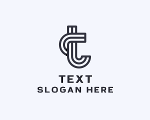 Stripes Creative Agency Letter T logo design