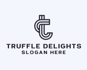 Stripes Creative Agency Letter T logo design