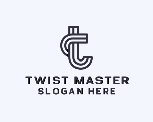 Stripes Creative Agency Letter T logo design