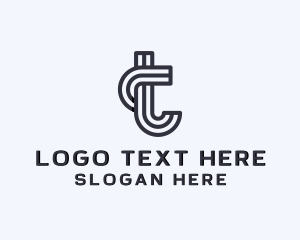 Slant - Stripes Creative Agency Letter T logo design