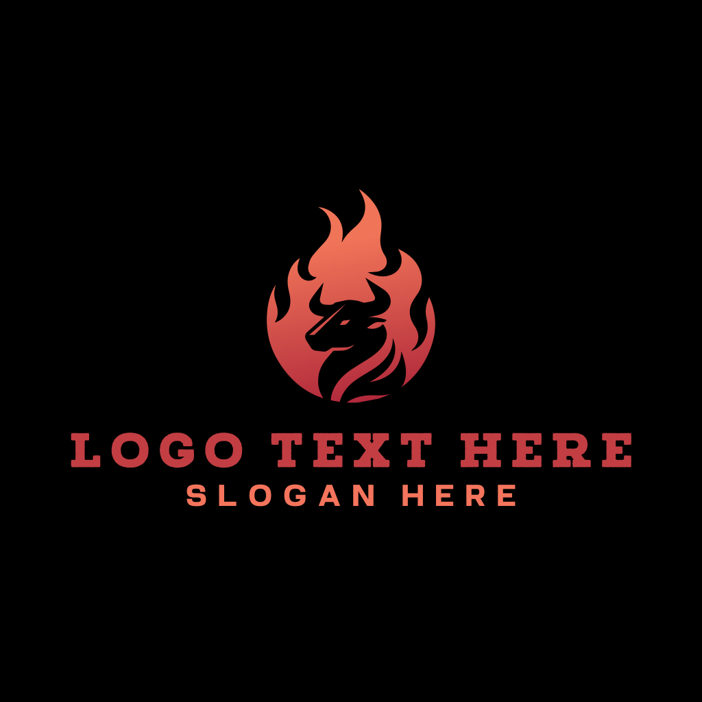 Bull Steak Flame BBQ Logo | BrandCrowd Logo Maker