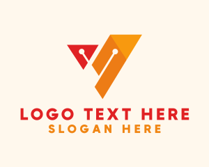 Letter - Letter V Circuit Tech logo design