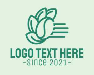 Instant - Fast Leaf Coffee Bean logo design