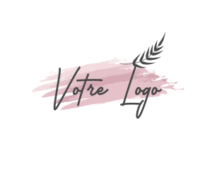 Watercolor - Fashion Leaves Wordmark logo design