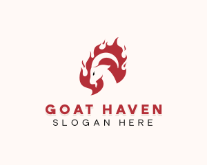 Goat Flaming BBQ logo design