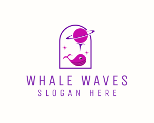 Aquatic Whale Planet logo design