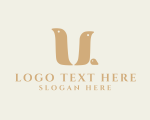 Wildlife - Minimalist Birds Letter U logo design