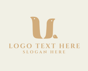 Youngster - Minimalist Birds Letter U logo design