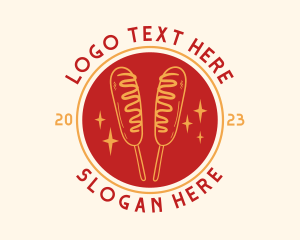 Food Cart - Corndog Snack Food logo design