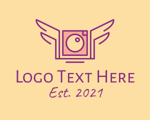 Coverage - Purple Winged Camera logo design