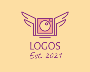 Colorful - Purple Winged Camera logo design