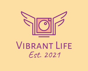 Live - Purple Winged Camera logo design
