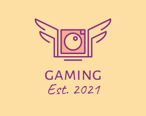 Flying - Purple Winged Camera logo design