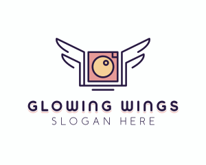 Winged Camera Lens logo design