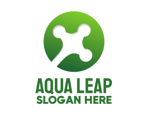 Amphibian - Green Frog Hand logo design