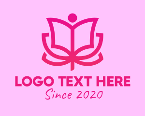 Yoga - Pink Lotus Yoga Book logo design