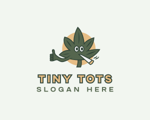 Weed Pipe - Smoking Cannabis Weed logo design