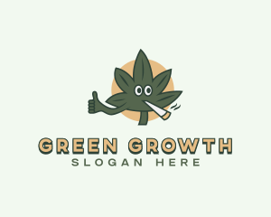 Smoking Cannabis Weed logo design