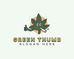 Smoking Cannabis Weed logo design