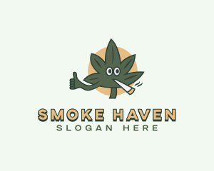 Smoking - Smoking Cannabis Weed logo design