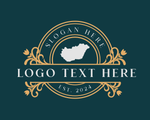 Geography - Hungary Country Map logo design