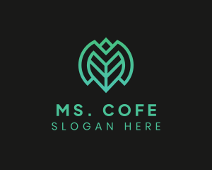 Green Leaf Letter M logo design