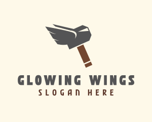 Hammer Wings Mallet logo design