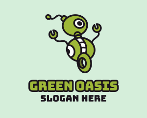 Green Robot Wheels logo design