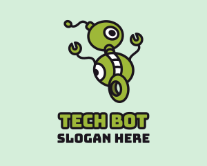 Green Robot Wheels logo design