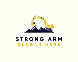 Mountain Industrial Excavator  logo design