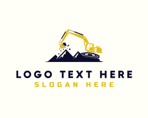 Mountain Industrial Excavator  logo design