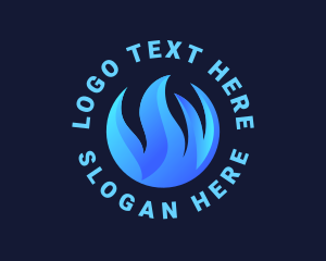 Blue - Hot Fire Burn logo design