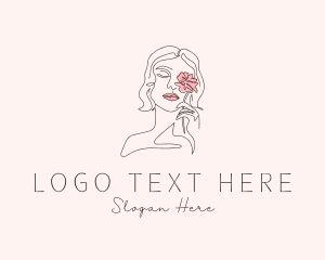 Pretty - Beauty Flower Woman logo design