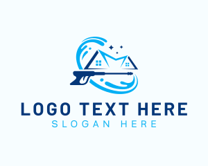 Wash - Water Pressure Washing Cleaning logo design