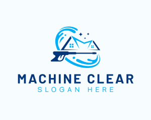 Water Pressure Washing Cleaning Logo