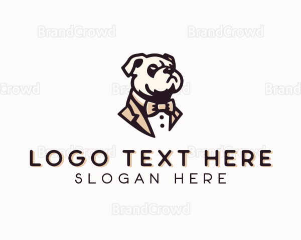 Bowtie Suit Dog Logo