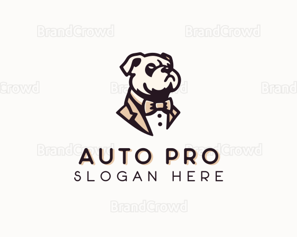 Bowtie Suit Dog Logo