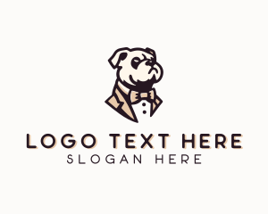 Kennel - Bowtie Suit Dog logo design