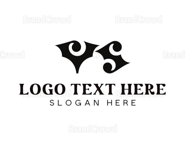 Bat Wings Letter VS Logo