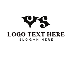 Black - Bat Wings Letter VS logo design