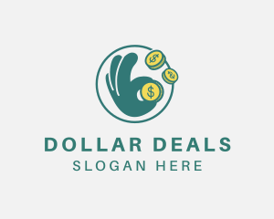 Dollar - Dollar Coin Hand logo design