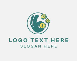 Budget - Dollar Coin Hand logo design