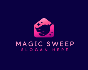 Broom Sweep Cleaning logo design