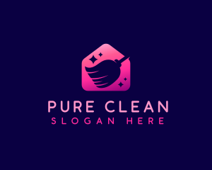 Broom Sweep Cleaning logo design