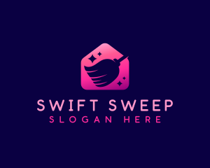 Broom Sweep Cleaning logo design