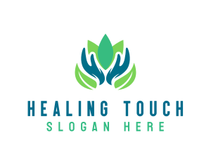 Hand Wellness Lotus  logo design