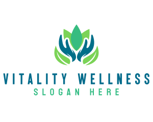 Hand Wellness Lotus  logo design